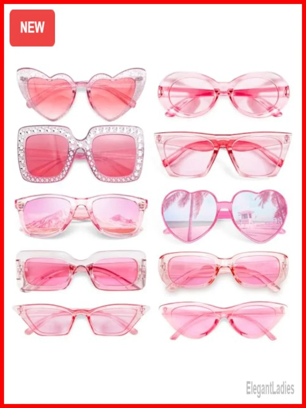 10 Pack Retro Party Sunglasses Set for Women - Trendy Costume Accessories